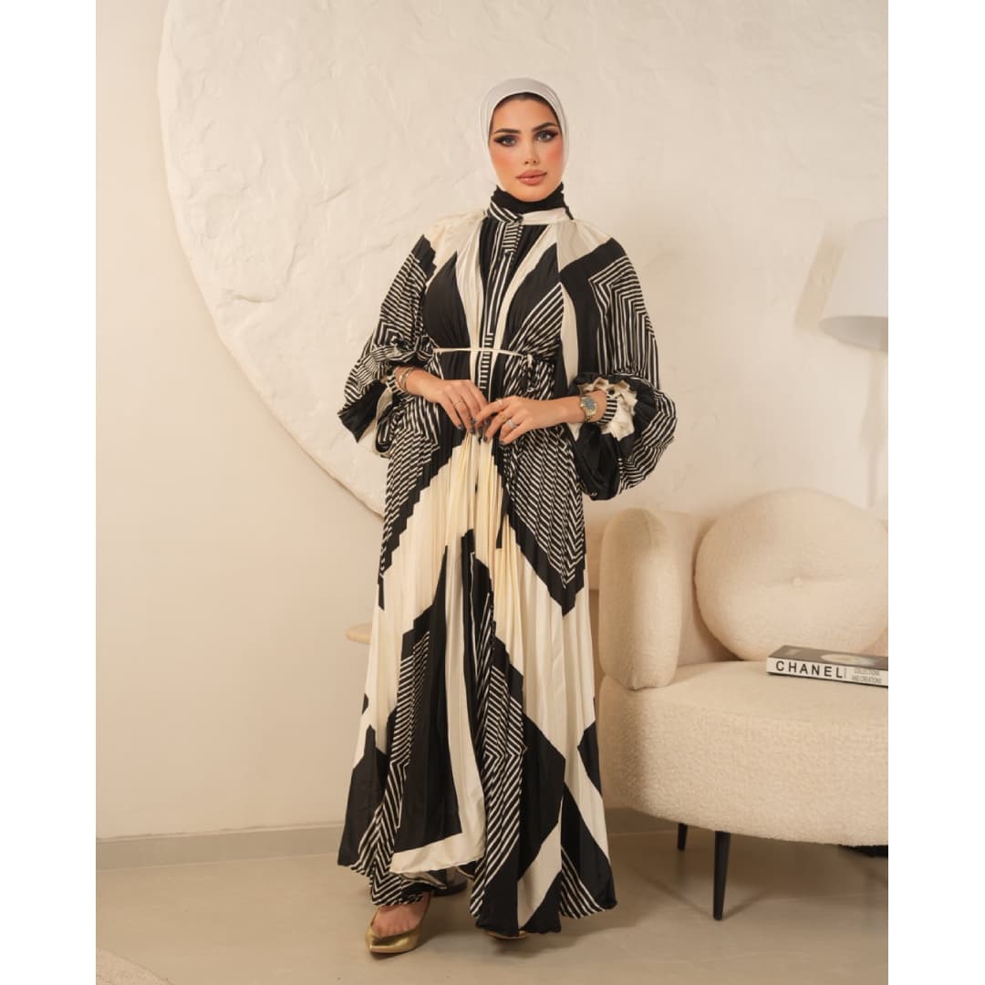 MALKA paltted dress - Black&White — 2
