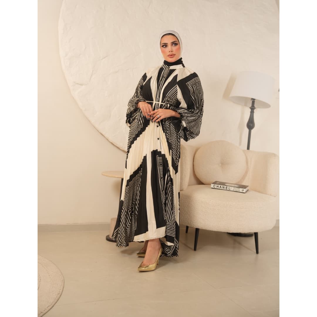 MALKA paltted dress - Black&White — 4